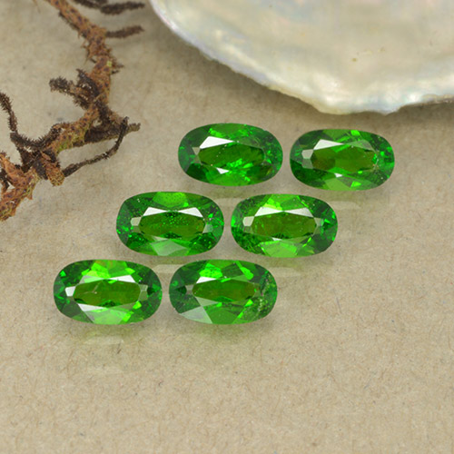 Pedras preciosas de diopsídio de cromo verde natural de 1,63 ct, corte oval, VS-SI