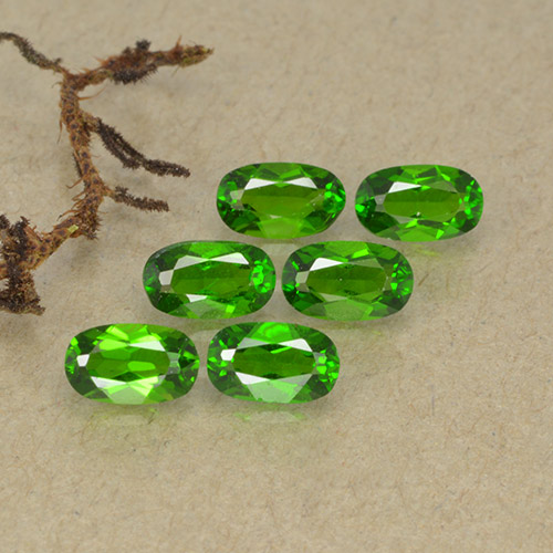 Pedras preciosas de diopsídio de cromo verde natural de 1,57 ct, corte oval, VS-SI