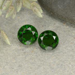 Pedras preciosas de diopsídio de cromo verde natural de 1,12 ct, corte redondo, VS
