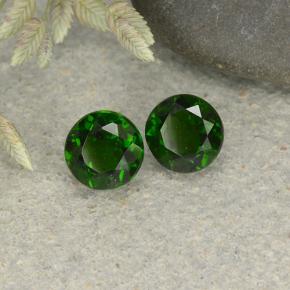 Pedras preciosas de diopsídio de cromo verde natural de 1,12 ct, corte redondo, VS