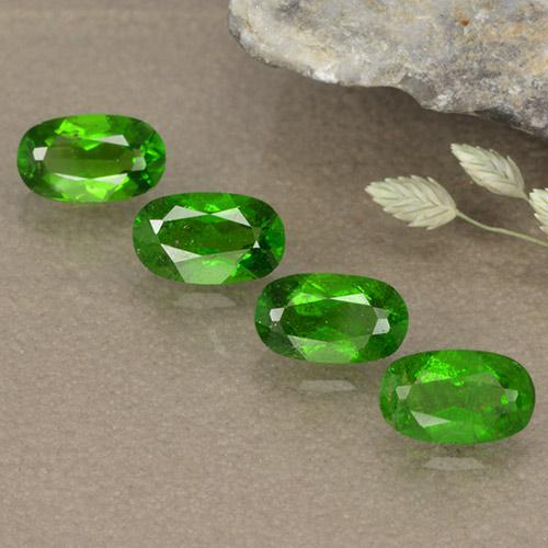 Pedras preciosas de Diopsídio de Cromo verde vivo natural de 1.10 ct, Corte Oval, VS