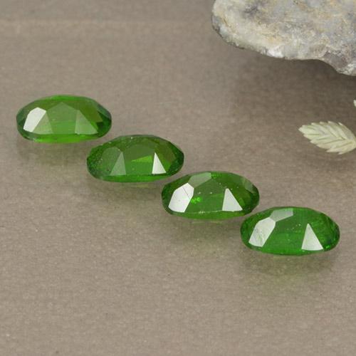 Pedras preciosas de Diopsídio de Cromo verde vivo natural de 1.10 ct, Corte Oval, VS