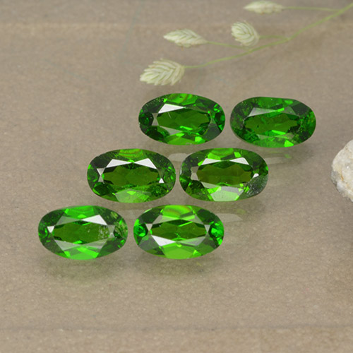 Pedras preciosas de Diopsídio de Cromo Verde médio natural de 1.57 ct, Corte Oval, VS