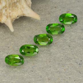 Pedras preciosas de diopsídio de cromo verde natural de 1,12 ct, corte oval, VS