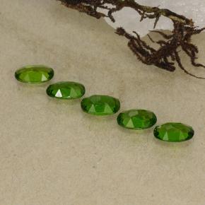 Pedras preciosas de diopsídio de cromo verde natural de 1,18 ct, corte oval, VS