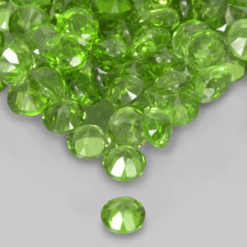 Pedras preciosas de Diopsídio de Cromo verde vivo natural de 2.57 ct, Corte Redondo, VS