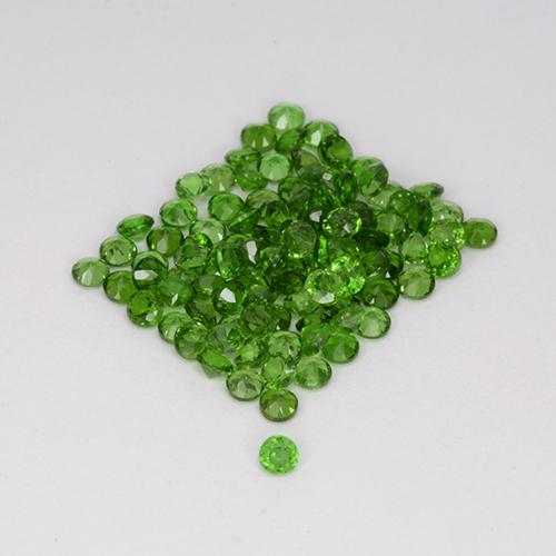 Pedras preciosas de Diopsídio de Cromo Verde médio-escuro natural de 2.56 ct, Corte Redondo, VS