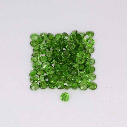 Pedras preciosas de Diopsídio de Cromo Verde médio-escuro natural de 2.56 ct, Corte Redondo, VS