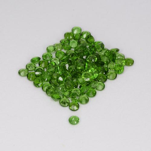 Pedras preciosas de Diopsídio de Cromo Verde médio-escuro natural de 2.56 ct, Corte Redondo, VS