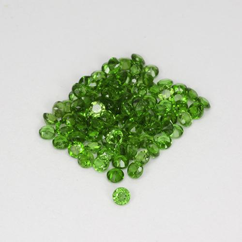Pedras preciosas de Diopsídio de Cromo Verde médio-escuro natural de 2.56 ct, Corte Redondo, VS