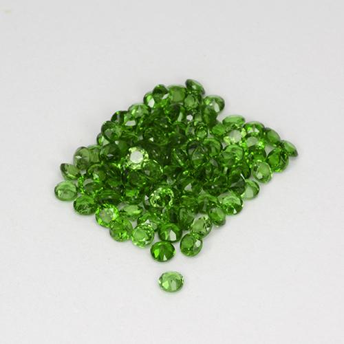 Pedras preciosas de Diopsídio de Cromo Verde médio-escuro natural de 2.56 ct, Corte Redondo, VS