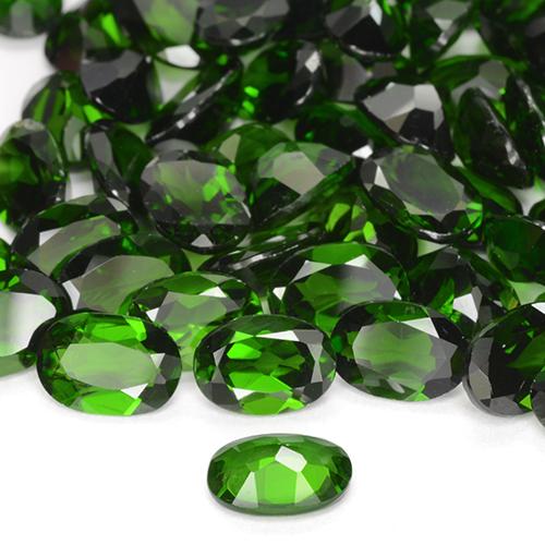 diopsídio de cromo Verde escuro Natural 0.78ct, oval, VS