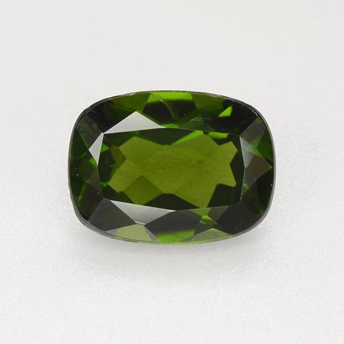Diopsídio de cromo verde natural 1,32ct, almofada cortada, VVS-VS