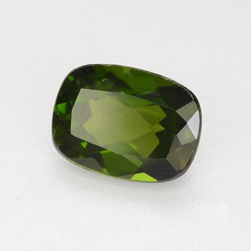 Diopsídio de cromo verde natural 1,32ct, almofada cortada, VVS-VS