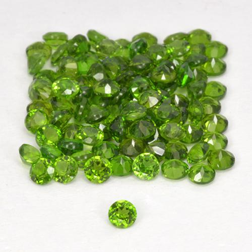 Pedras preciosas de diopsídio de cromo verde natural de 2,59 ct, corte redondo, VS