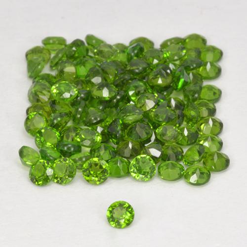 Pedras preciosas de diopsídio de cromo verde natural de 2,59 ct, corte redondo, VS