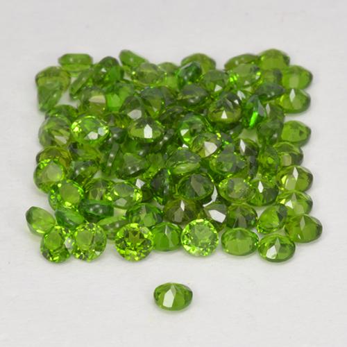 Pedras preciosas de diopsídio de cromo verde natural de 2,59 ct, corte redondo, VS