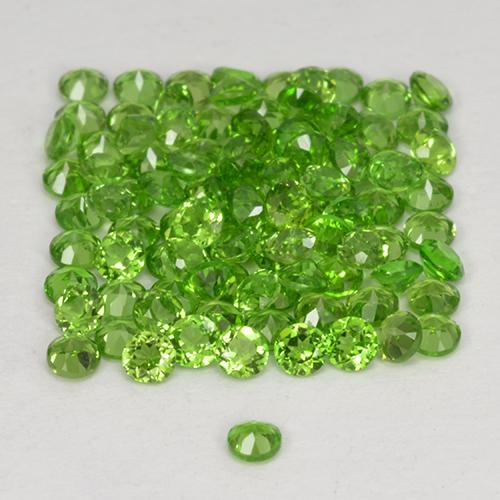 Pedras preciosas de Diopsídio de Cromo verde vivo natural de 2.51 ct, Corte Redondo, VS