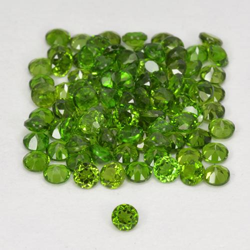 Pedras preciosas de diopsídio de cromo verde natural de 2,58 ct, corte redondo, VS