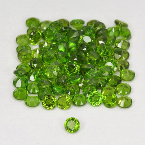 Pedras preciosas de diopsídio de cromo verde natural de 2,58 ct, corte redondo, VS