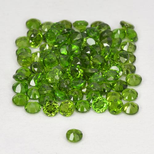 Pedras preciosas de diopsídio de cromo verde natural de 2,58 ct, corte redondo, VS