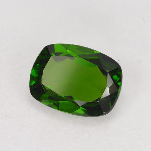 Diopsídio de cromo verde natural 1,32ct, almofada cortada, VVS-VS