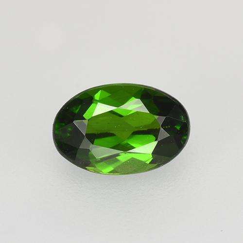 Diopsídio de cromo verde natural 0,69ct, corte oval, VS