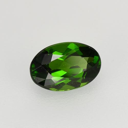 Diopsídio de cromo verde natural 0,69ct, corte oval, VS