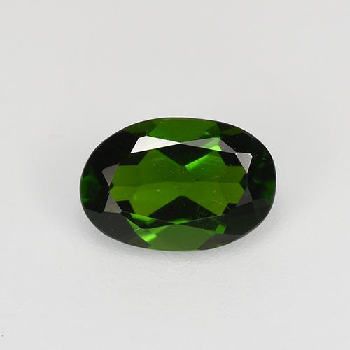 Diopsídio de cromo verde natural 0,58ct, corte oval, VS