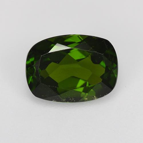 Diopsídio de cromo verde natural 1,43ct, almofada cortada, VS