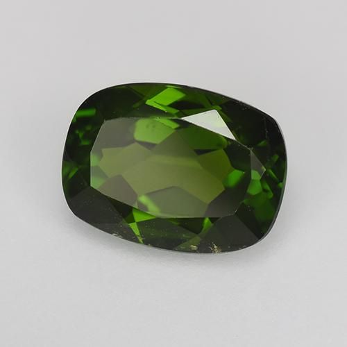 Diopsídio de cromo verde natural 1,43ct, almofada cortada, VS