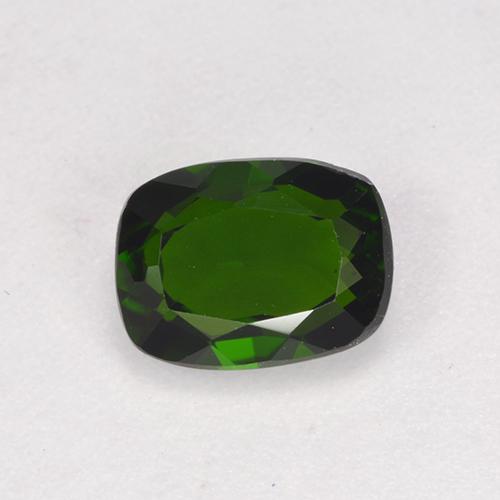 Diopsídio de cromo verde natural 1,44ct, almofada cortada, VVS-VS