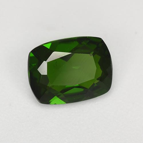 Diopsídio de cromo verde natural 1,27ct, almofada cortada, VS