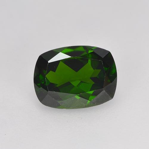Diopsídio de cromo verde natural 1,36ct, almofada cortada, VS