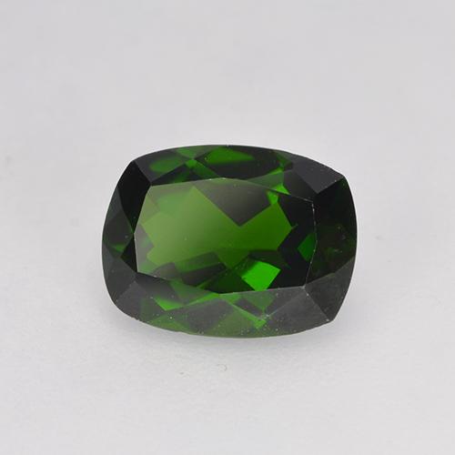 Diopsídio de cromo verde natural 1,36ct, almofada cortada, VS
