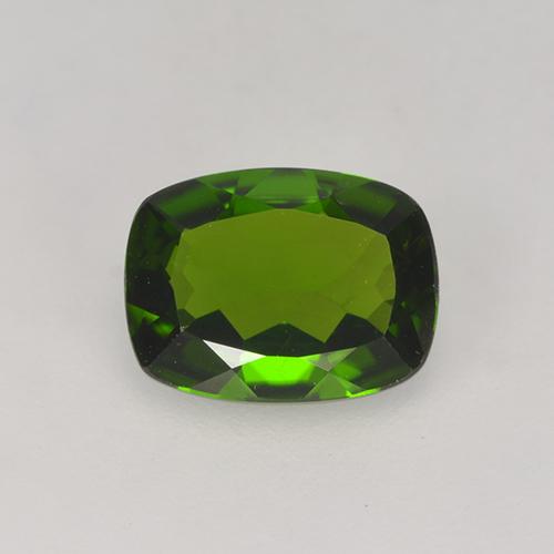 Diopsídio de Cromo Verde Terroso Natural 1.34ct, Almofada cortada, VS