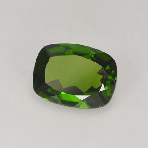 Diopsídio de Cromo Verde Terroso Natural 1.34ct, Almofada cortada, VS