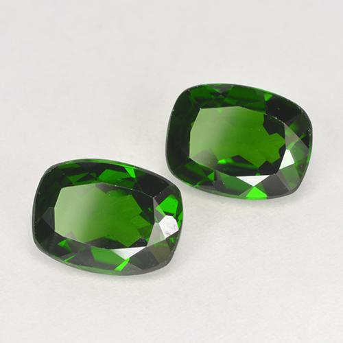 Pedras preciosas de diopsídio de cromo verde natural de 2,61 ct, almofada cortada, VS