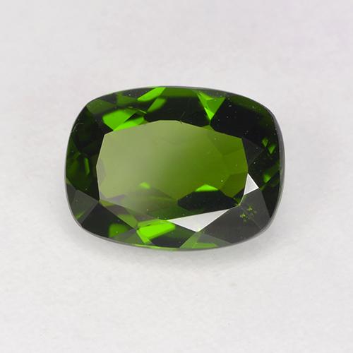 Diopsídio de cromo verde natural 1,30ct, almofada cortada, VVS-VS