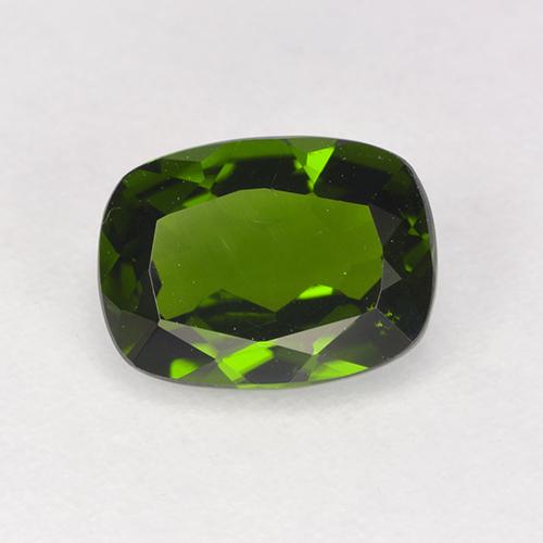 Diopsídio de cromo verde natural 1,30ct, almofada cortada, VVS-VS
