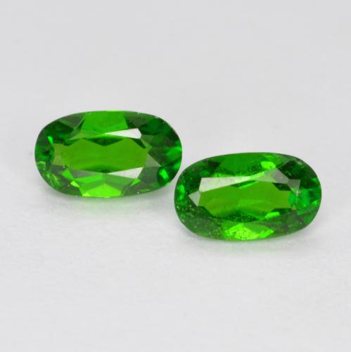 Pedras preciosas de diopsídio de cromo verde natural de 0,47 ct, corte oval, VS-SI