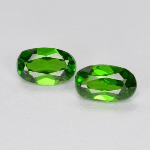 Pedras preciosas de diopsídio de cromo verde natural de 0,47 ct, corte oval, VS