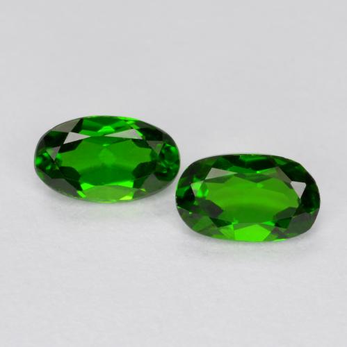 Pedras preciosas de diopsídio de cromo verde natural de 0,49 ct, corte oval, VS