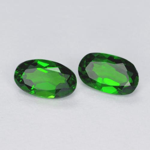 Pedras preciosas de diopsídio de cromo verde natural de 0,49 ct, corte oval, VS