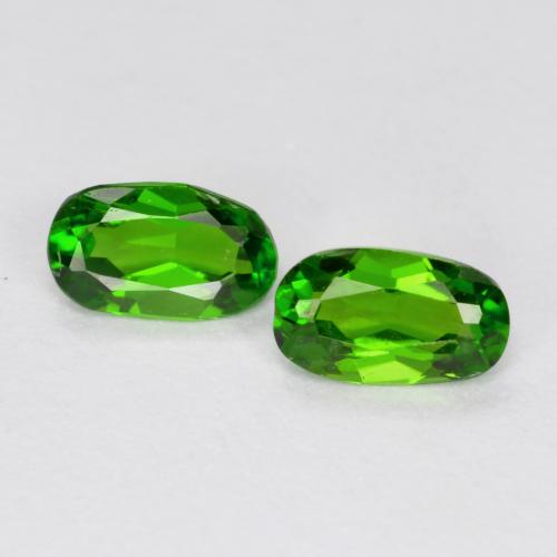 Pedras preciosas de diopsídio de cromo verde natural de 0,43 ct, corte oval, VS