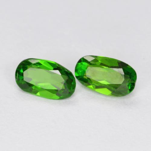 Pedras preciosas de diopsídio de cromo verde natural de 0,43 ct, corte oval, VS