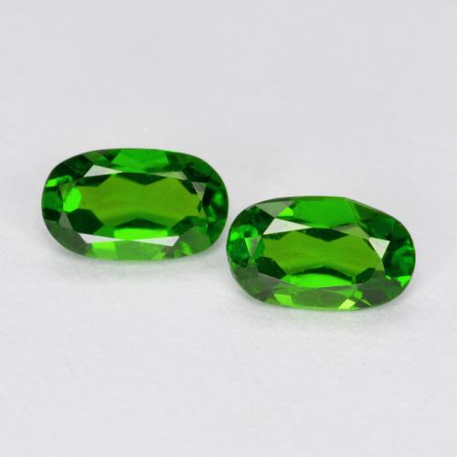 Pedras preciosas de diopsídio de cromo verde natural de 0,40 ct, corte oval, VS