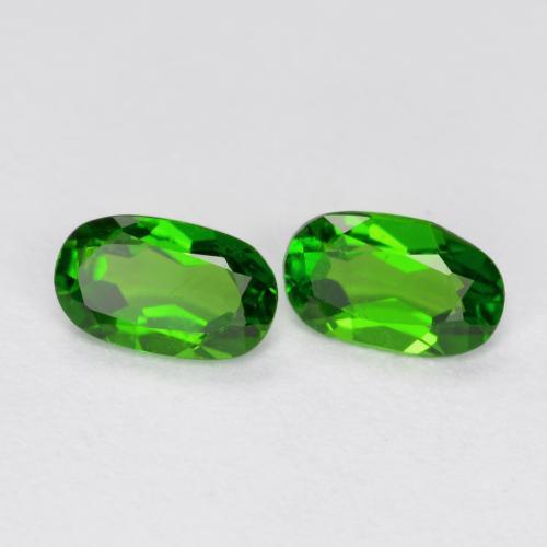 Pedras preciosas de diopsídio de cromo verde natural de 0,40 ct, corte oval, VS