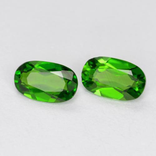 Pedras preciosas de Diopsídio de Cromo Verde médio-escuro natural de 0.41 ct, Corte Oval, VS