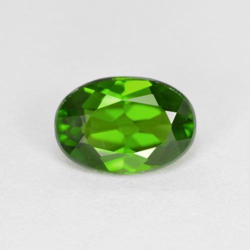 Diopsídio de cromo verde natural 0,87ct, corte oval, VVS